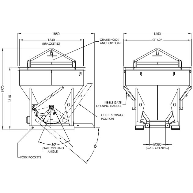 Concrete Kibble 1.5m3 : Kibble 1.5m3 : Standard 1.5 m3 Kibble Brisbane ...