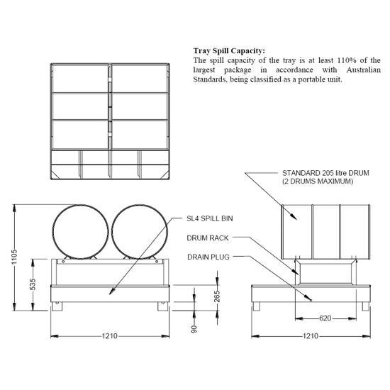 Dual Drum Rack Storage Unit